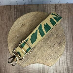 Green Tan Wide Crossbody Purse Strap Guitar Strap Boho Bag Strap FAST SHIP NEW